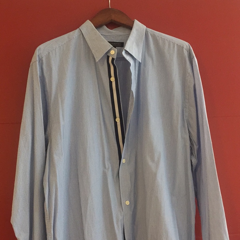 Banana Republic Striped Blue Shirt